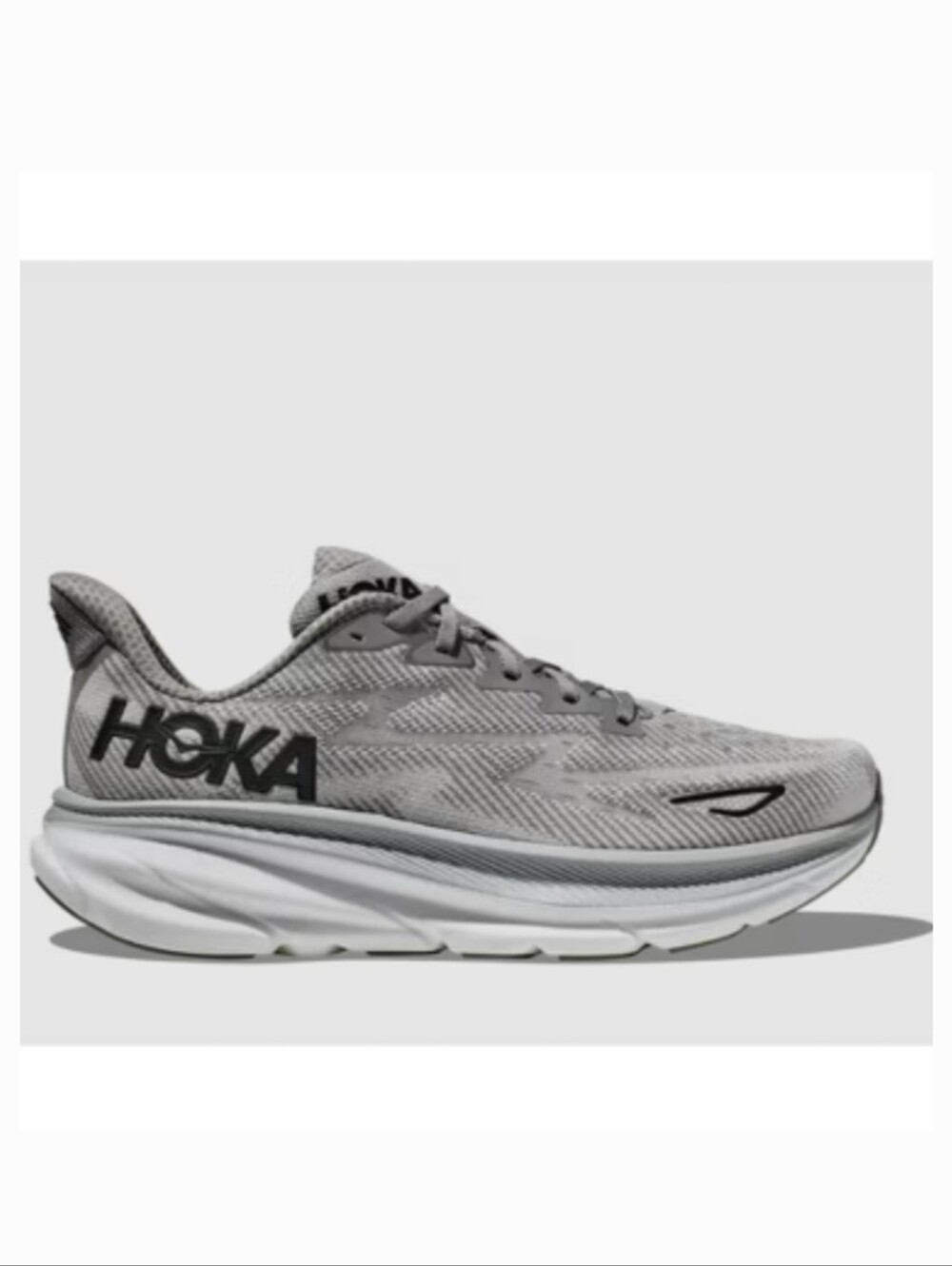 Hoka Men's Clifton 9 Grey Mesh Running Shoe Size 8.5D